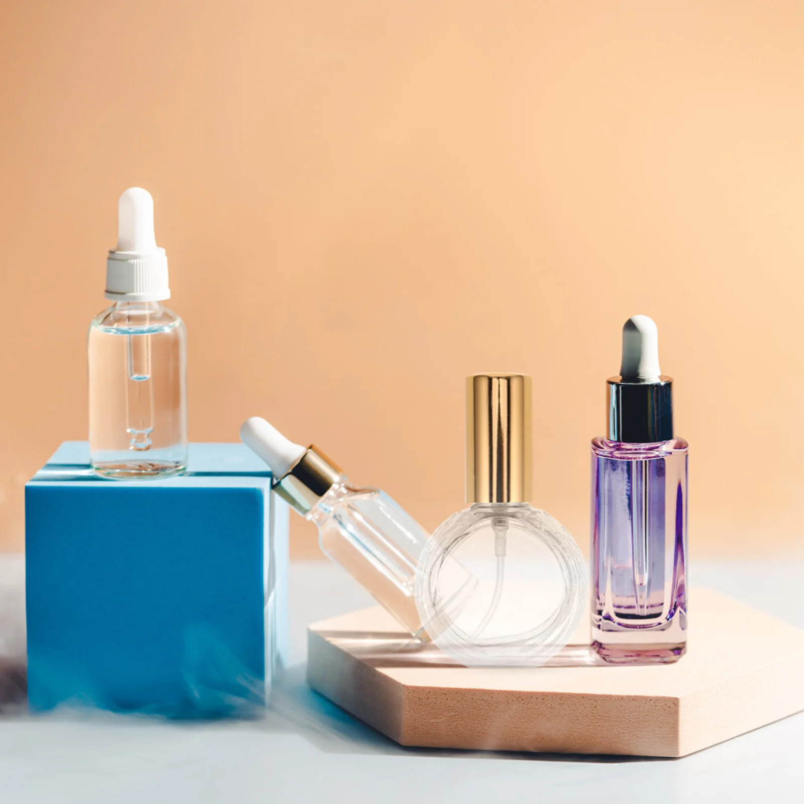 10 Uds botella de Perfume de vidrio atomizador de viaje recargable botellas de Spray con tapa de aluminio Mini botella de Spray vacía para fragancia