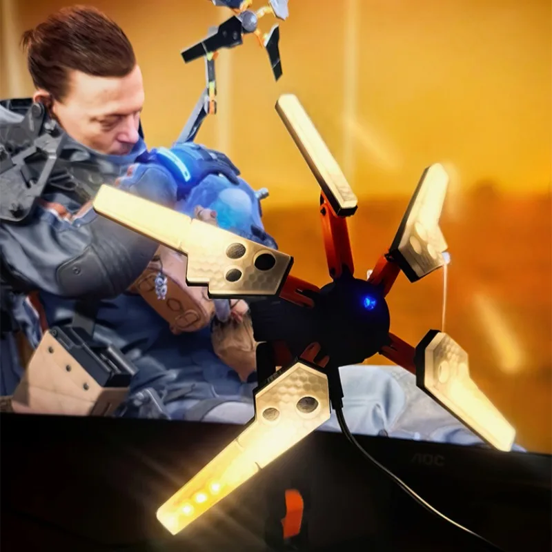 35 سنتيمتر لعبة الموت تجديل Odradek التضاريس الماسح الضوئي LED الجدول مصباح كوجيما الموت تجديل مكتب ديكورا الحرف عيد ميلاد تأثيري هدية