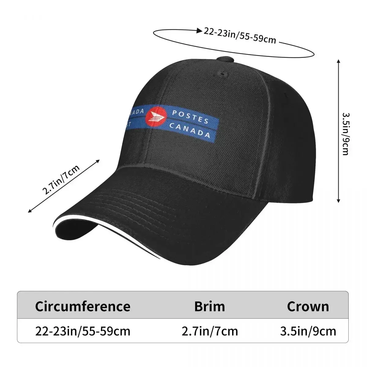 Canada Post Logo Billingual Cap Fashion Casual Baseball Caps Adjustable Hat Unisex Baseball Hats Customizable polychromatic