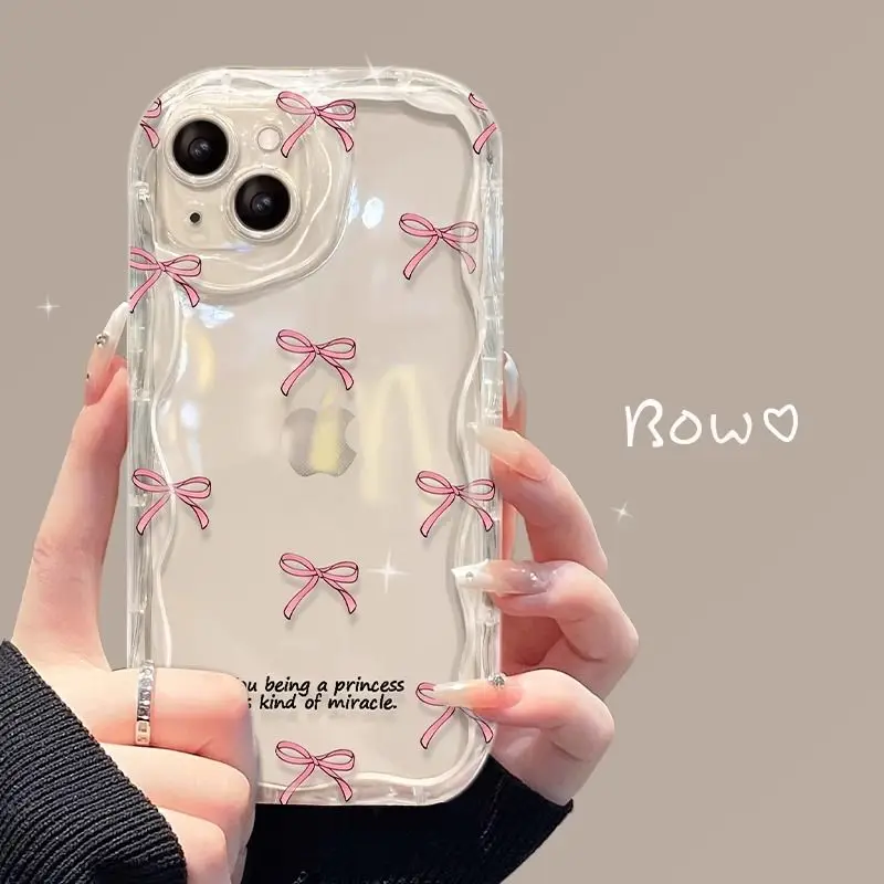 Pink Bow Phone Case For Samsung Galaxy S24 S23 Ultra S20 FE S21 S24 Plus A05 J7 J2 Prime G530 Soft Silicone Cover