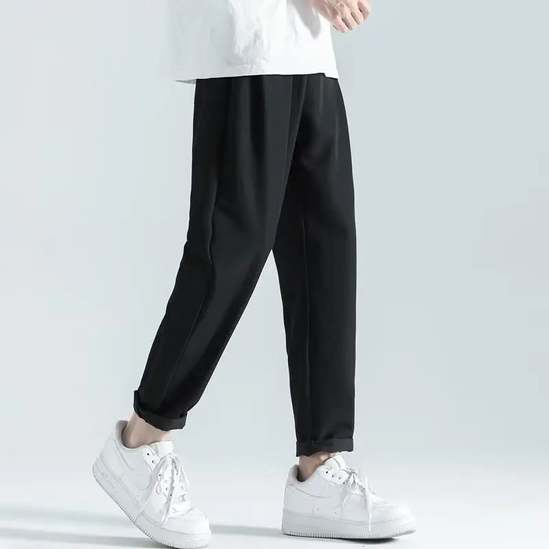 

Casual pants men's new summer and autumn loose feeling mop trousers solid color comfortable trousers