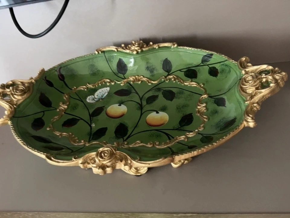 

Большой поднос с фруктами в европейском стиле, подарок на новоселье, винтажный домашний декор, центральная часть стола из смолы для гостиной, журнальный столик, дисплей