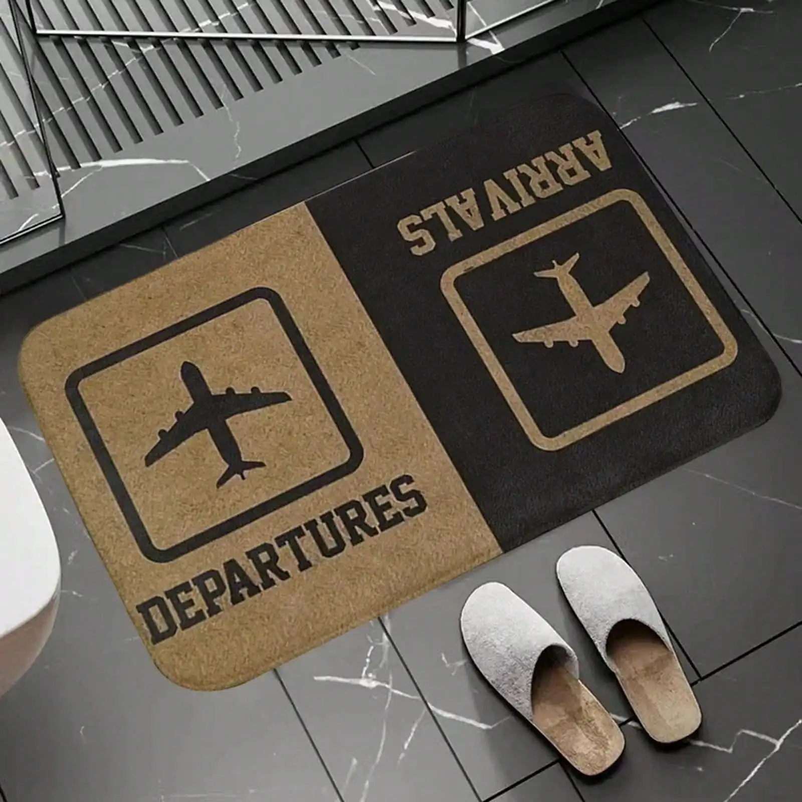 Non-Slip Doormat Arrivals And Departures Long Corridor Carpet Entrance Flannel Door Mat Bath Kitchen Carpets Living Room Home Decor Mats