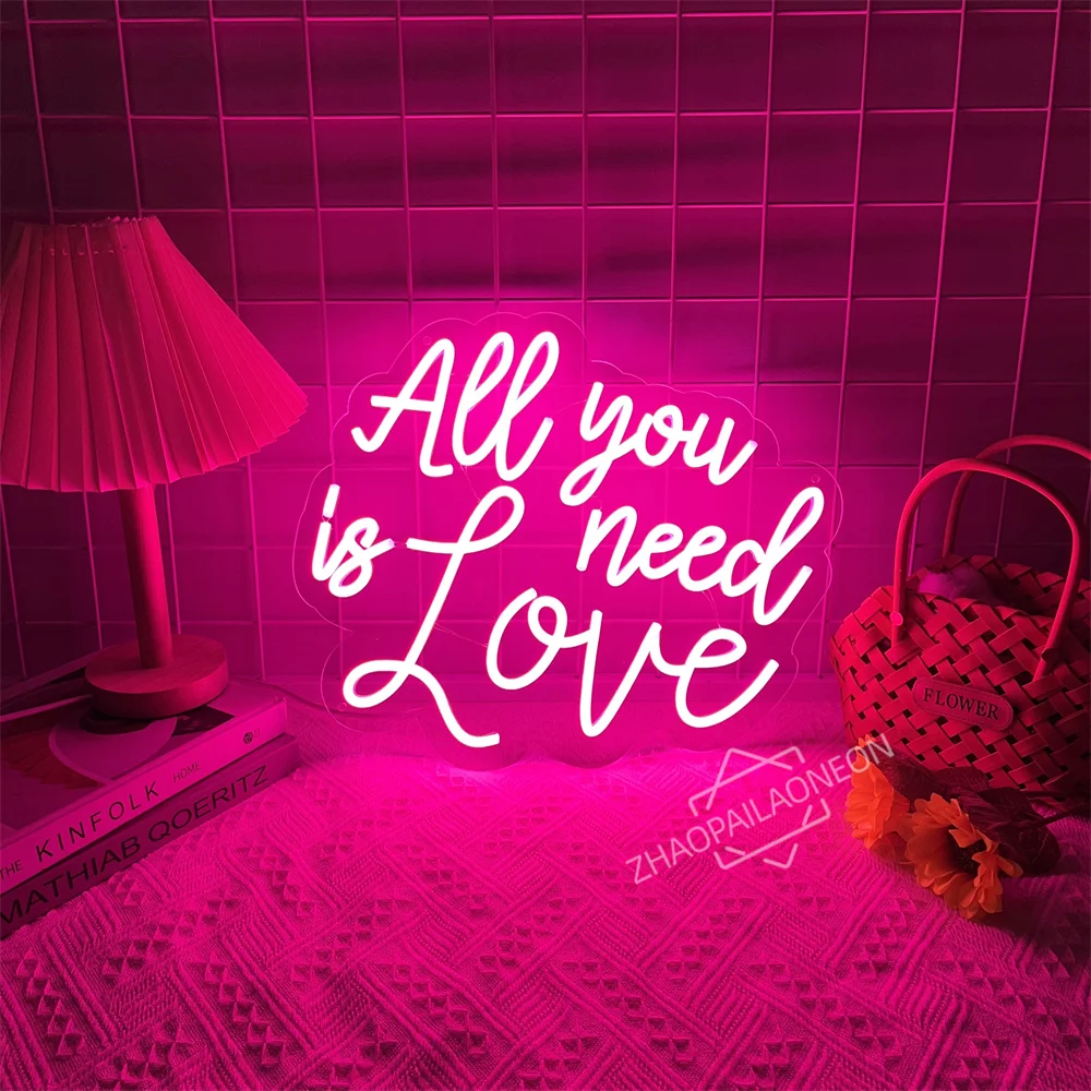 All You Need is Love Neon Sign Custom LED Light Bedroom Wedding Party for Decoration Wall Hanging Neon Art Decor Night Lights