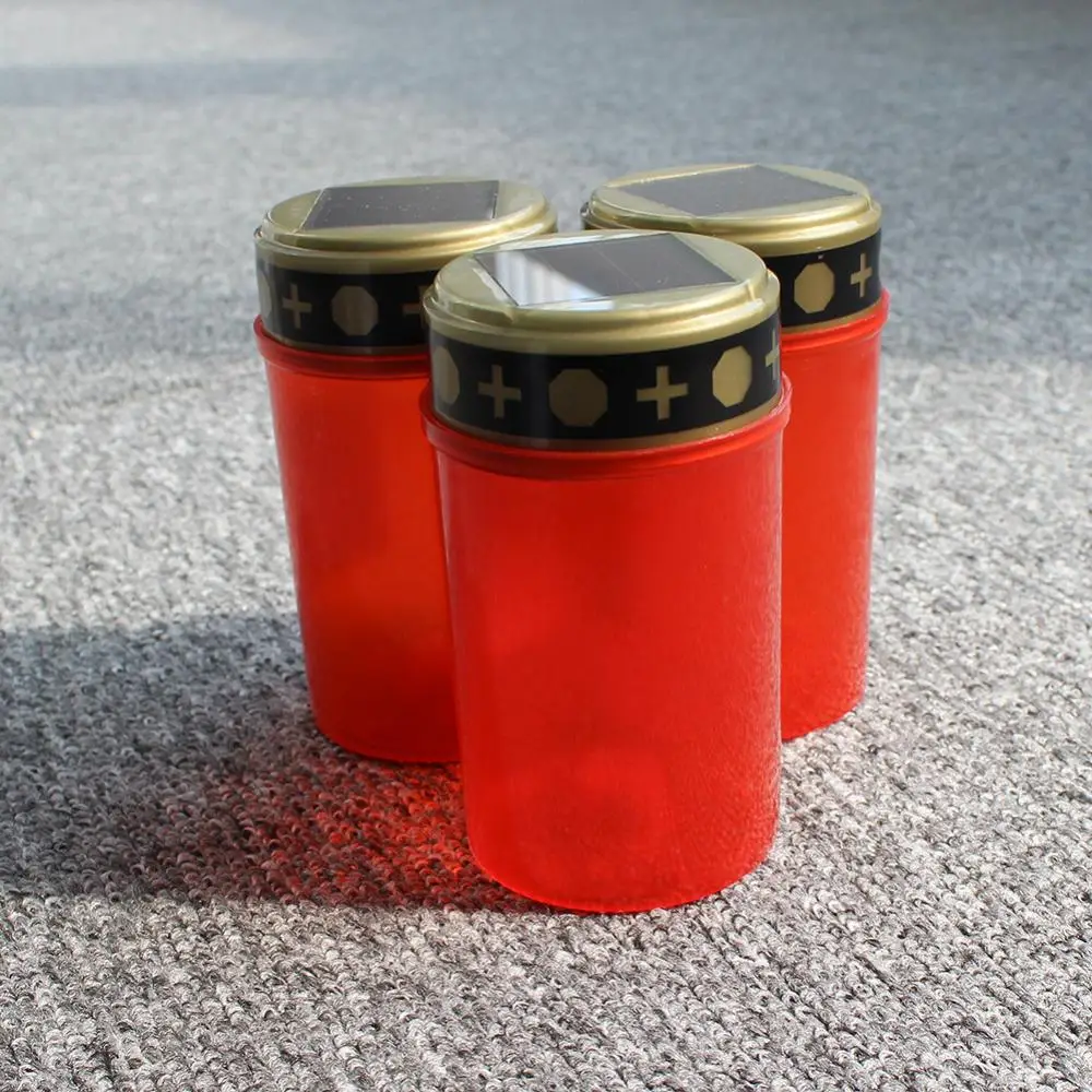 Lampe Wasserdichte Kerze 2Pcs Outdoor Friedhof Ritual Solar Powered Eletric Licht