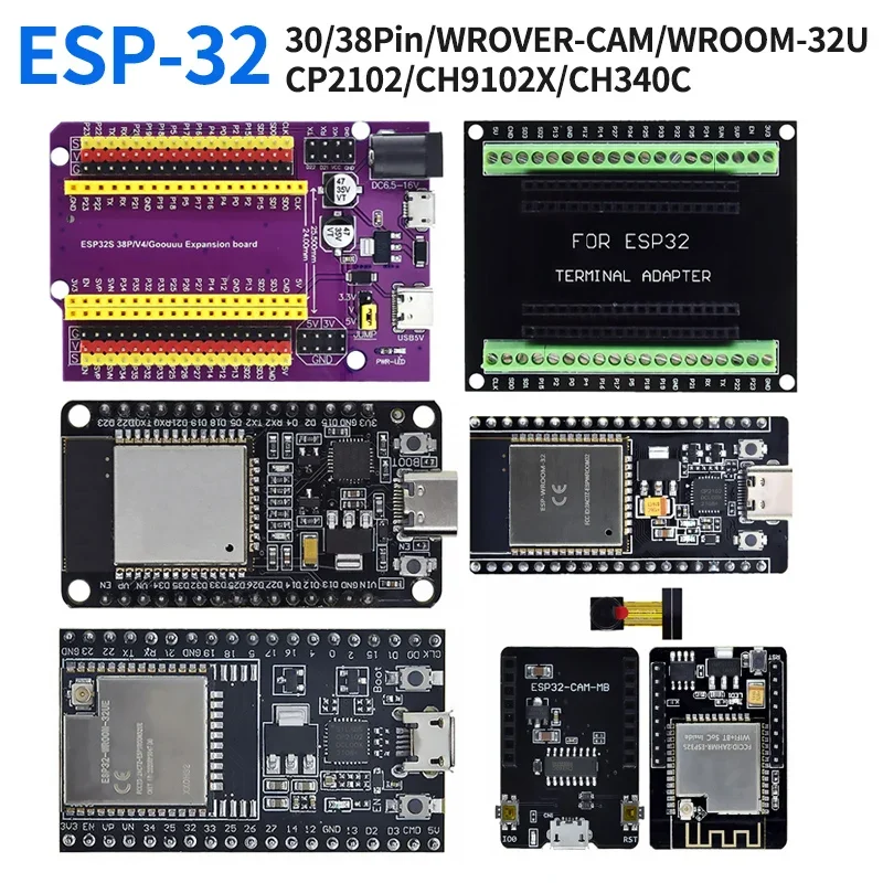 ESP32 개발 보드, 와이파이 + 블루투스, 초저전력 소비, 듀얼 코어 ESP-32S ESP32-WROOM-32D ESP32-WROOM-32U 