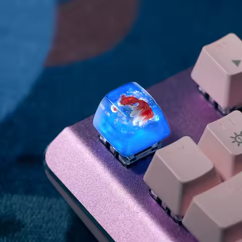 Goldfish Sky Star Sea Grassland Rose Handmade Artisan Resin Custom Keycaps Mechanical Backlit Keyboard RGB Keycap For RK61 GK64