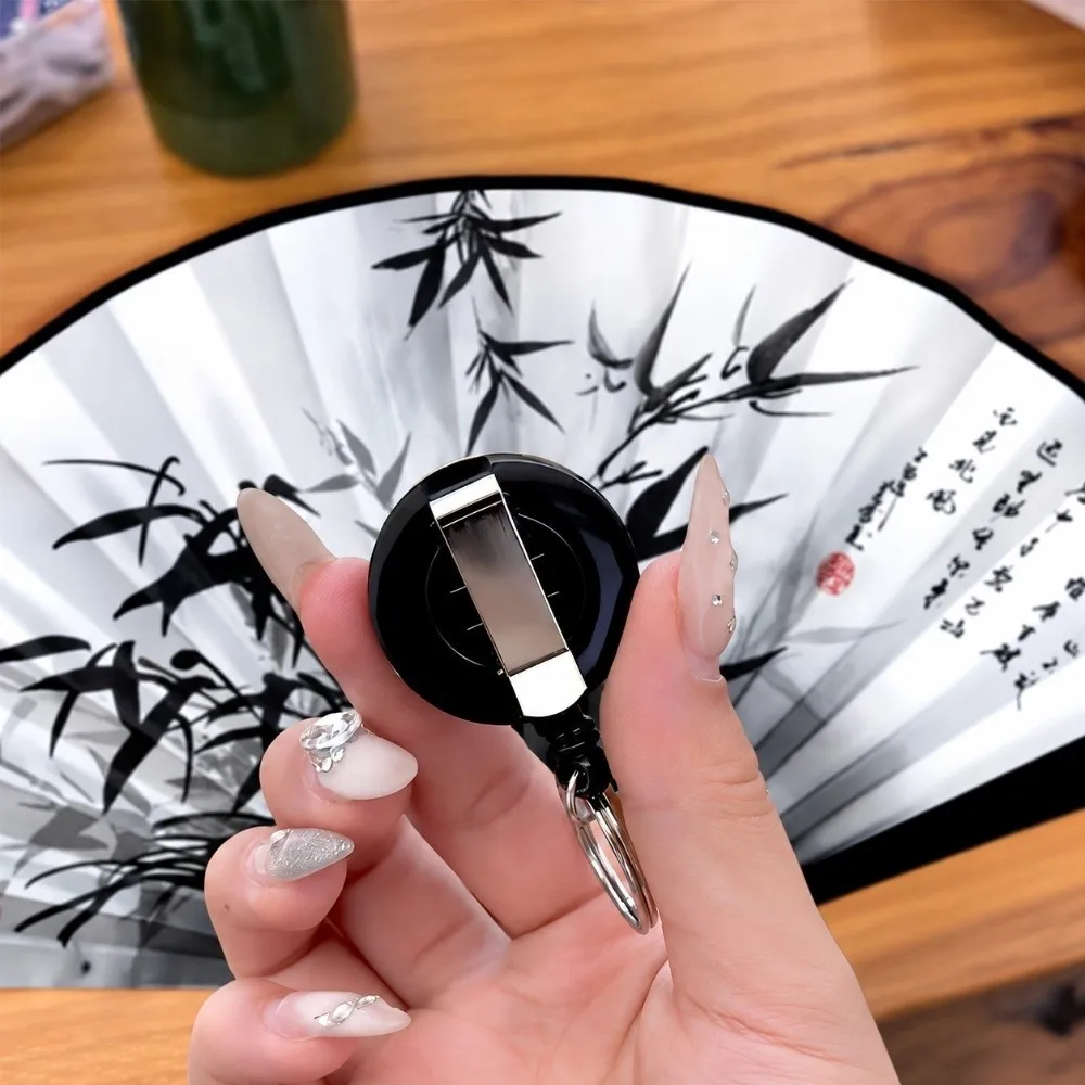 Collapsible Chinese Folding Fan Portable Lightweight Boomerang Magic Fan Creative Retractable Cord Cosplay Rotating Flying Fan
