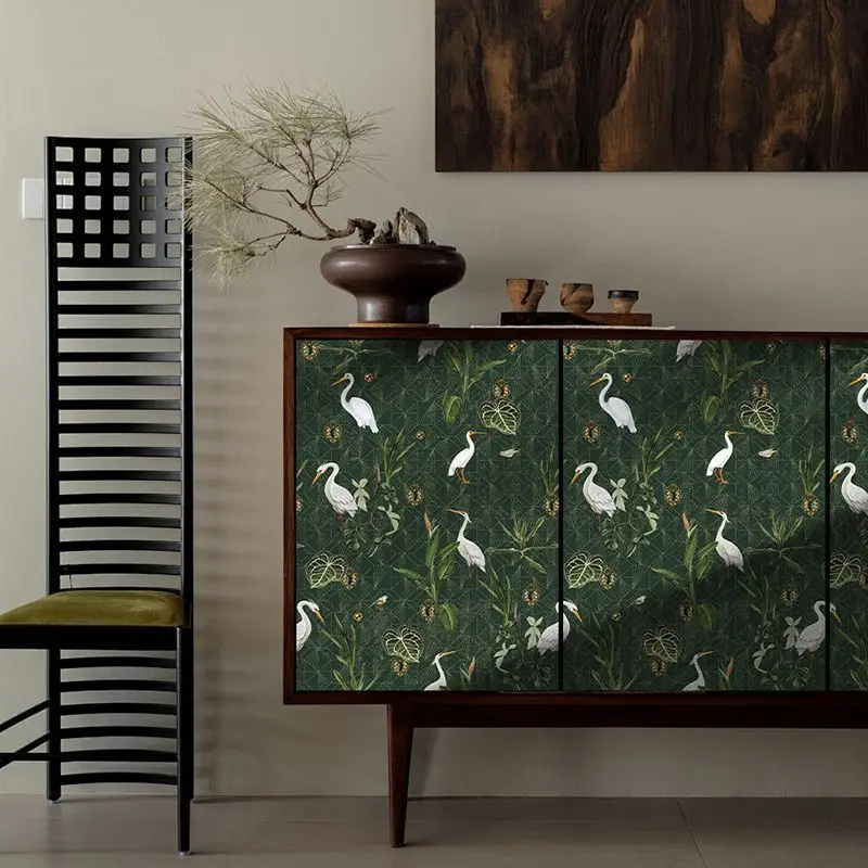 ملصقات حائط ذاتية اللصق على شكل طائر ريترو لتزيين الحائط على شكل حيوانات إيجريت قابلة للإزالة وقابلة للتقشير واللصق لخزانة غرفة النوم #4