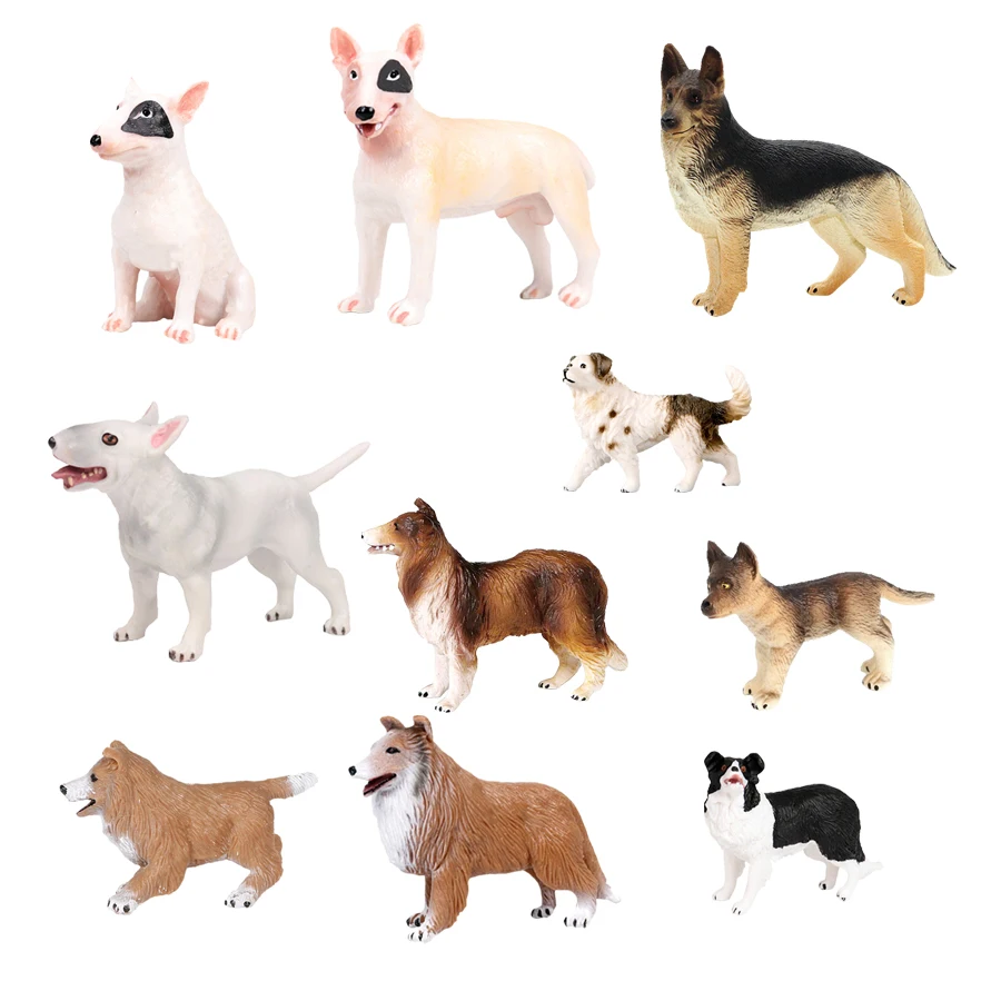 

Border collie Labrador Poodle Chihuahua Dog Animal Figurines Action Figure Toy Models Home Decor Kids Gifts Plastic Farm Animals