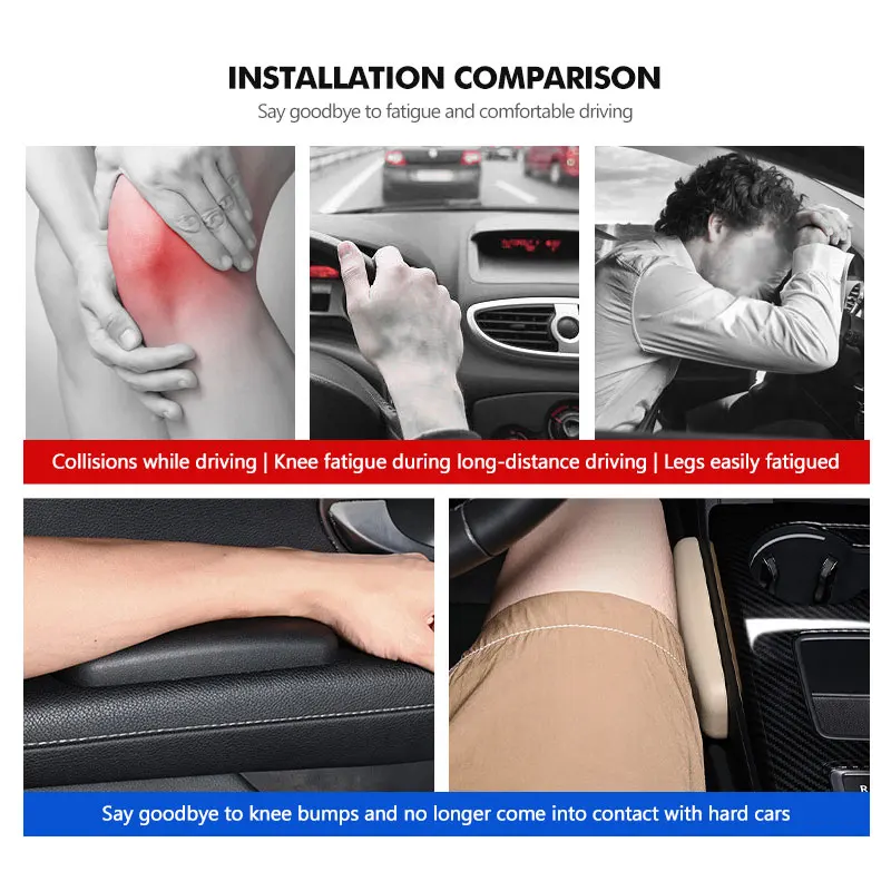 Car Knee Thigh Support Leg Rests Pad Door Control Armrest Mat For Skoda Superb Derivative Karoq Kamiq MK3 Fabia Rapid Favorit view 3