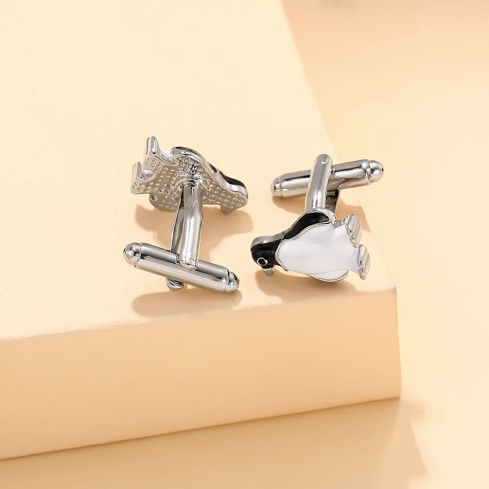 أزرار أكمام رجالي على شكل بطريق كرتوني مضحك، زر أكمام على شكل حيوان لطيف #3