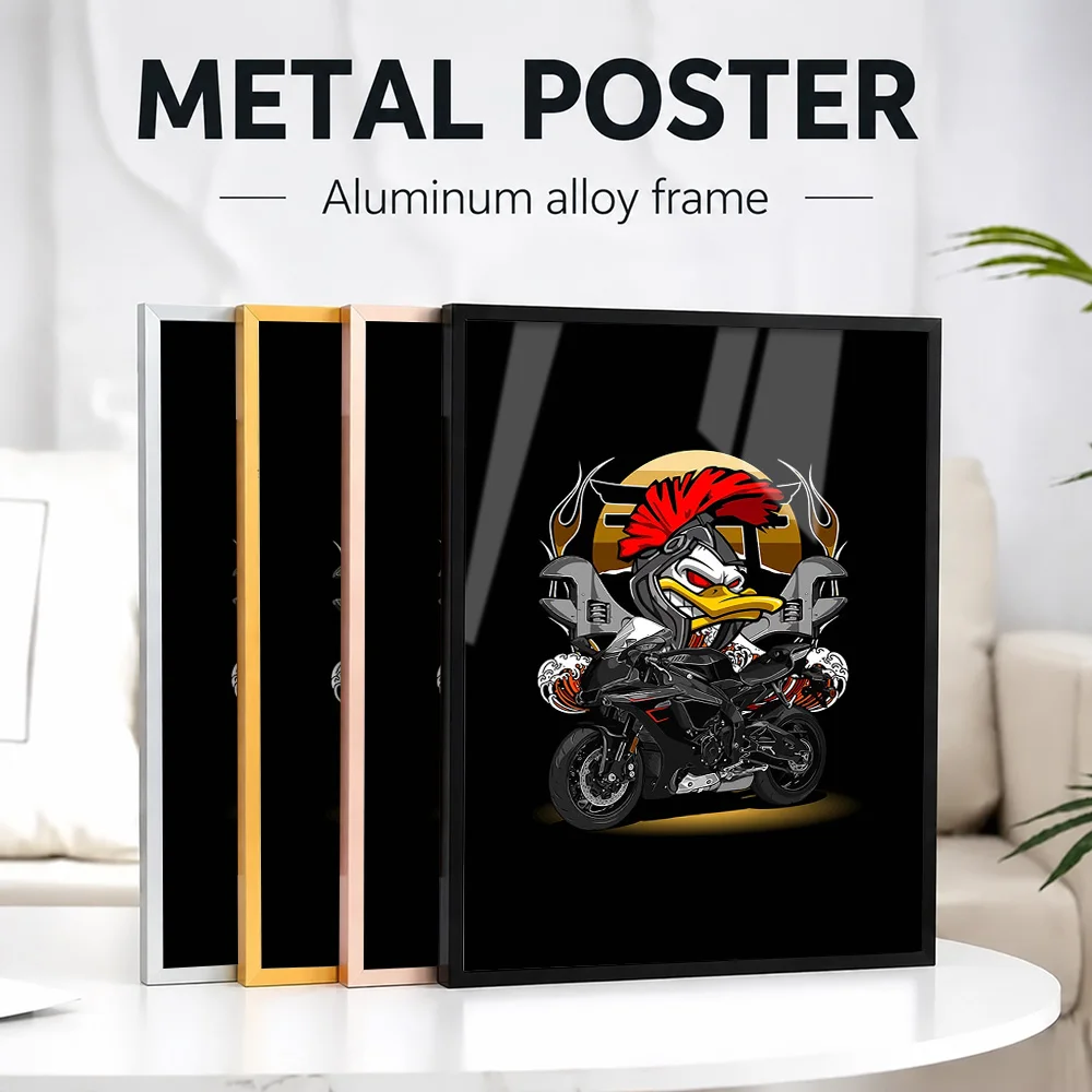 Motor Sport Featuring A Wrench Framed Metal Poster Personalized Photo Classic Competition Style Wall Art For Office Coach Gift