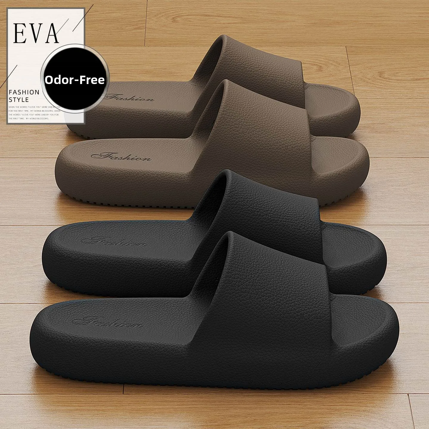 

Men's Summer Thick Bottom EVA Slippers Indoor Home Bathroom Anti-Slip Casual Slippers Simple Style Fly Blue Valley Brand