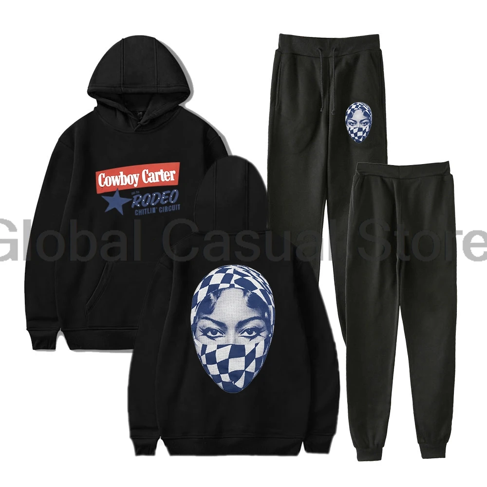 

Beyonce Cowboy Carter Album Hoodie Jogger Pants Two Piece Set Sweatshirts+Sweatpants Men Women's Sets