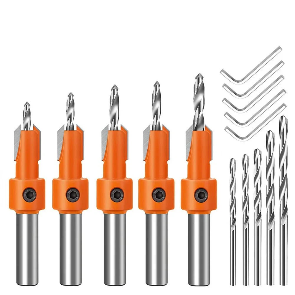 Bench Drills Home Improvement Countersink Drill Bit Set 8mm Countersink Bit Adjustable Length Detachable Design