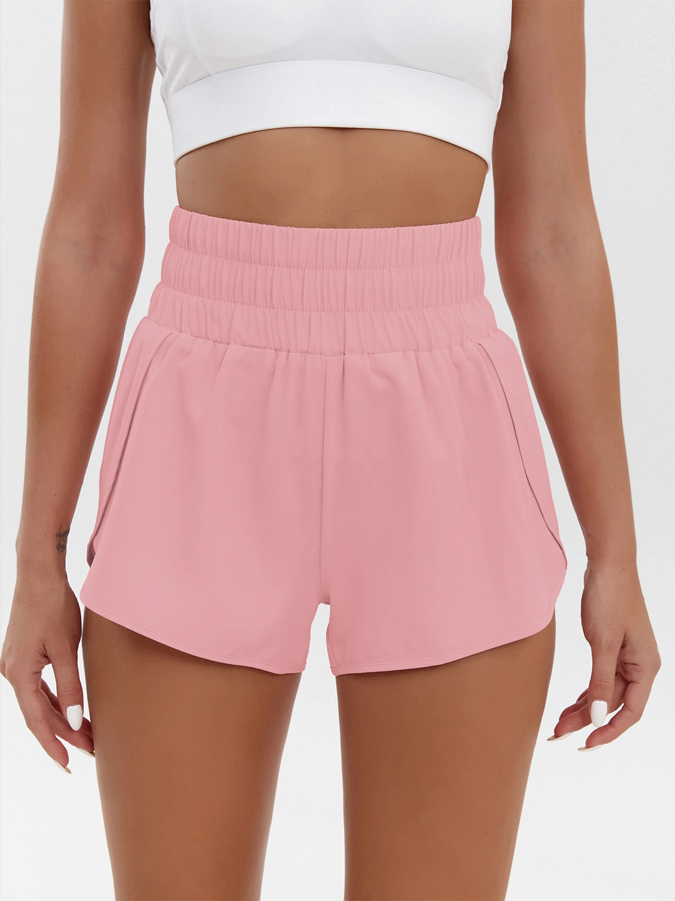 2025 Neue Europäische und Amerikanische Damen-Shorts mit Hoher Taille, Elastisch, Locker, Schnelltrocknend, Sport-Freizeitshorts, Atmungsaktive Hosen – Detail 28