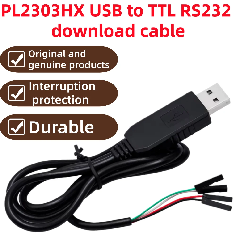 10-1PCS,USB to COM Module Cable: USB to RS232 TTL UART Auto Converter with PL2303HX