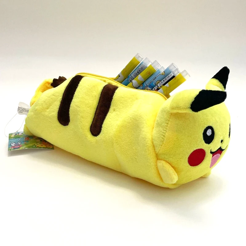 Imagem -05 - Pokémon Lápis Cases para Meninas Kawaii Plush Pen Bolsa Papelaria Estudante Presente Kids Escritório Material Escolar Bonito