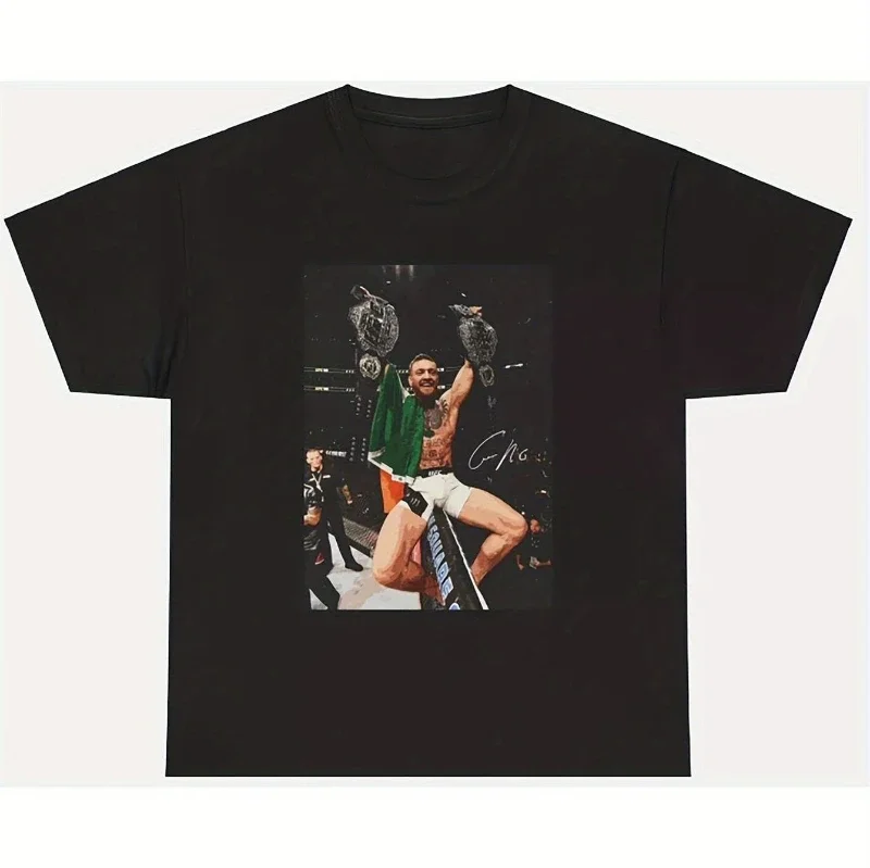 

Футболка Summer Na McGregor MMA Champion с рисунком — футболки из 100% хлопка для мужчин и женщин в тяжелом весе, 220 г/квадратметра для мужчин и женщин