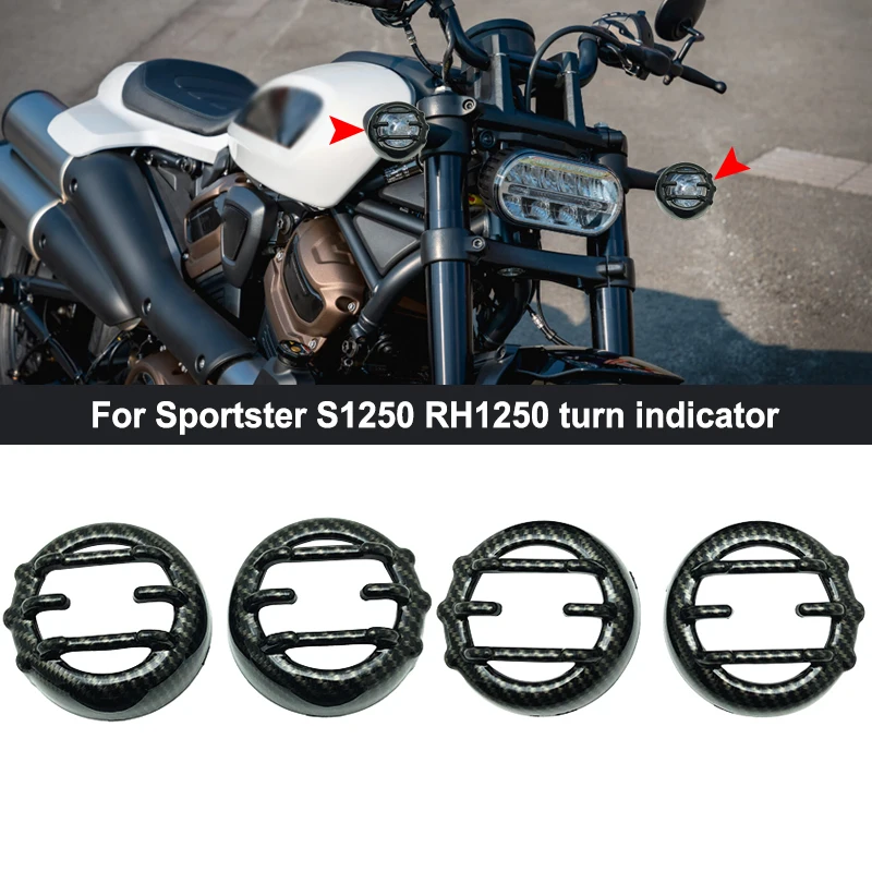 Fit For Sportster S 1250 S RH 1250 S RH1250S 2021-2023 Motorcycle Turn Signal Light Cover Indicator Trim Carbon/Black/Chrome
