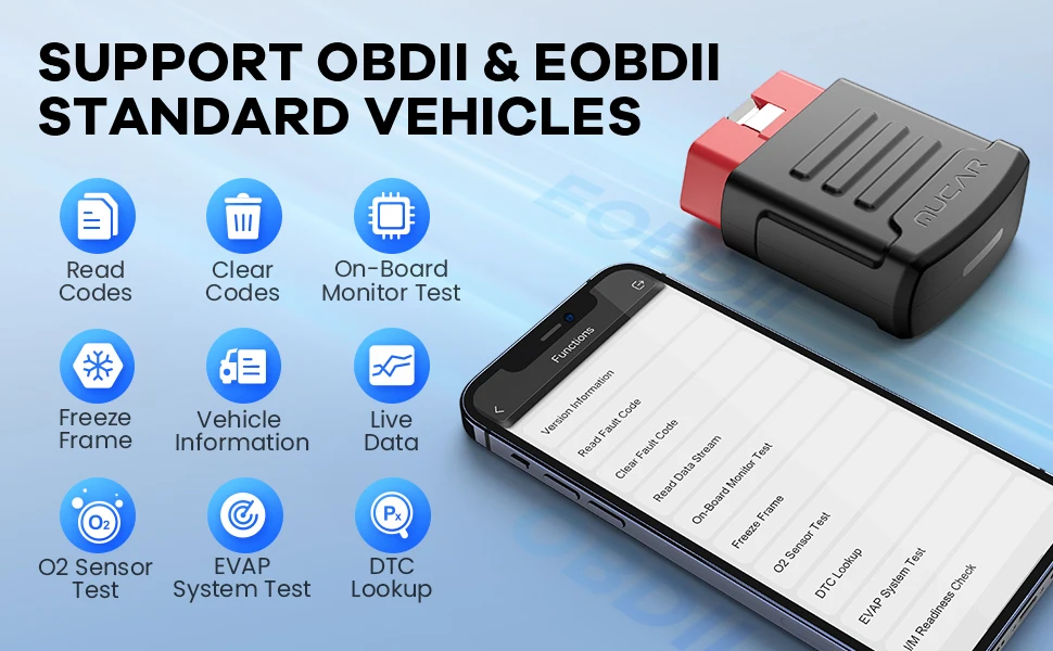MUCAR BT200 OBD2-Scanner, vollständige Systemdiagnosetools, Öl-SAS-Reset, kostenloser Auto-Codeleser, funktioniert mit MUCAR-App auf iOS und Android – Detail 5