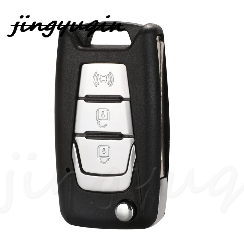 

jingyuqin 3 Buttons Replacement Flip Folding Remote Car Key Shell Case For Ssangyong Korando New Actyon C200