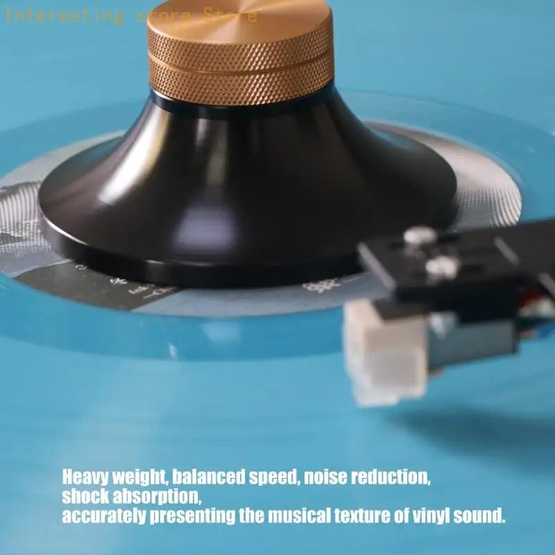Gewichtsstabilisator mit dunkler Schallplattenklemme für Heimschallplatten mit Mittelhalt 55KC – Detail 4