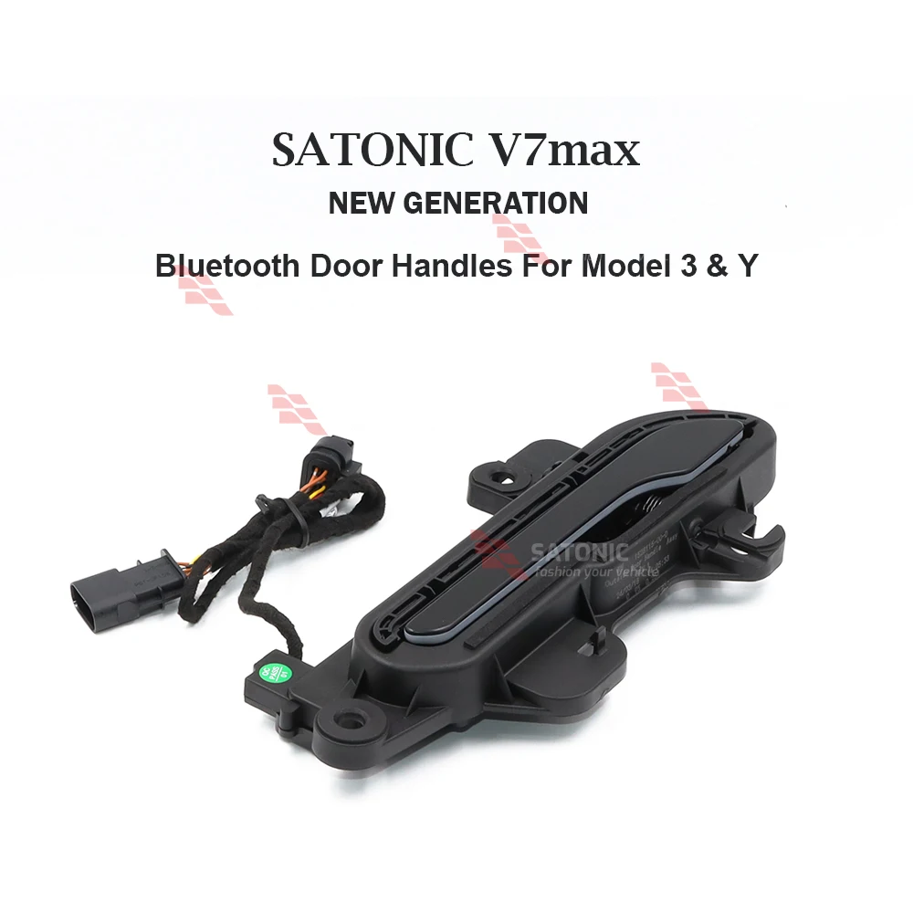 SATONIC 8th Gen Wireless Auto Door Handles Eletric Multi-LED Handbar For Tesla Model Y 3 Highland  OTA Waterproof IPX6