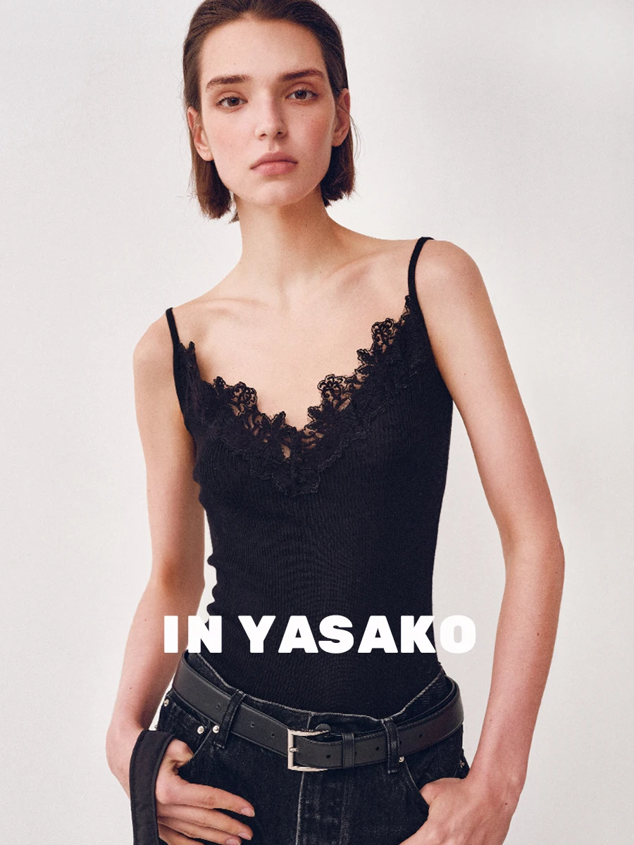 

Yasako Camere Lace Patchwork Fine Strap Multi-Use Sle Commute Sle Women's Outerwear Regular Length H-ape Vest