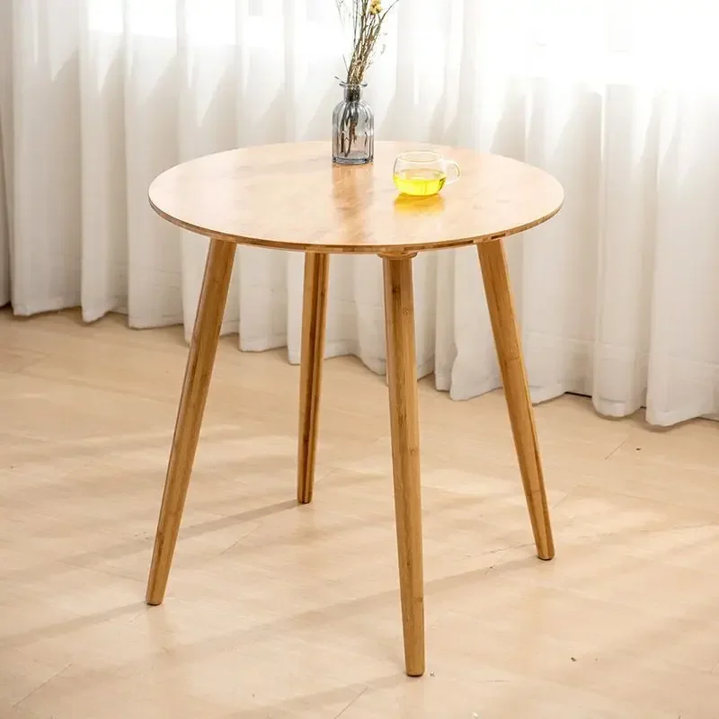 

Nordic Small Coffee Table Tea Table Bamboo Side Tables Small Round Tables Modern Simple Balcony Negotiation Tables Living Room