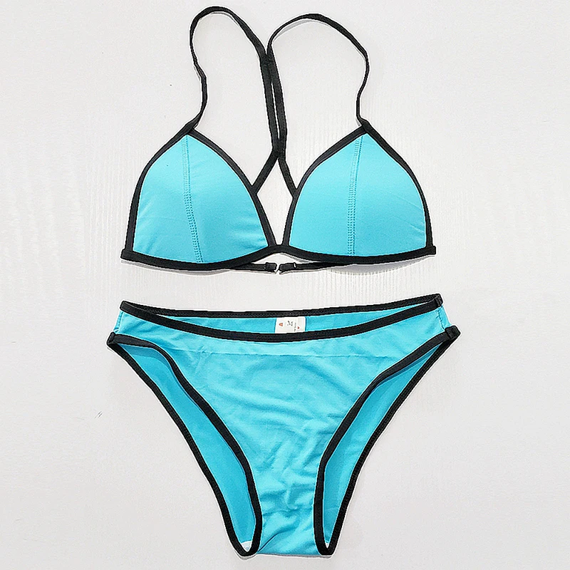 

Women Pure Color 2-Pieces Set Bikini 2024 Extreme Sexy Girl Bathing Suits Beach Split Swimwear Ultrathin Micro Tankini Bra Pad