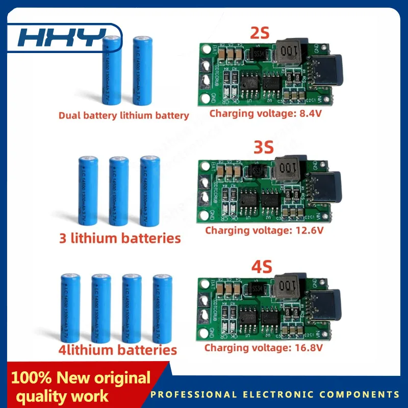 2S 3S 4S Type-C To 8.4V 12.6V 16.8V Step-Up Boost LiPo Polymer Li-Ion Charger 7.4V 11.1V 14.8V 18650 Lithium Battery