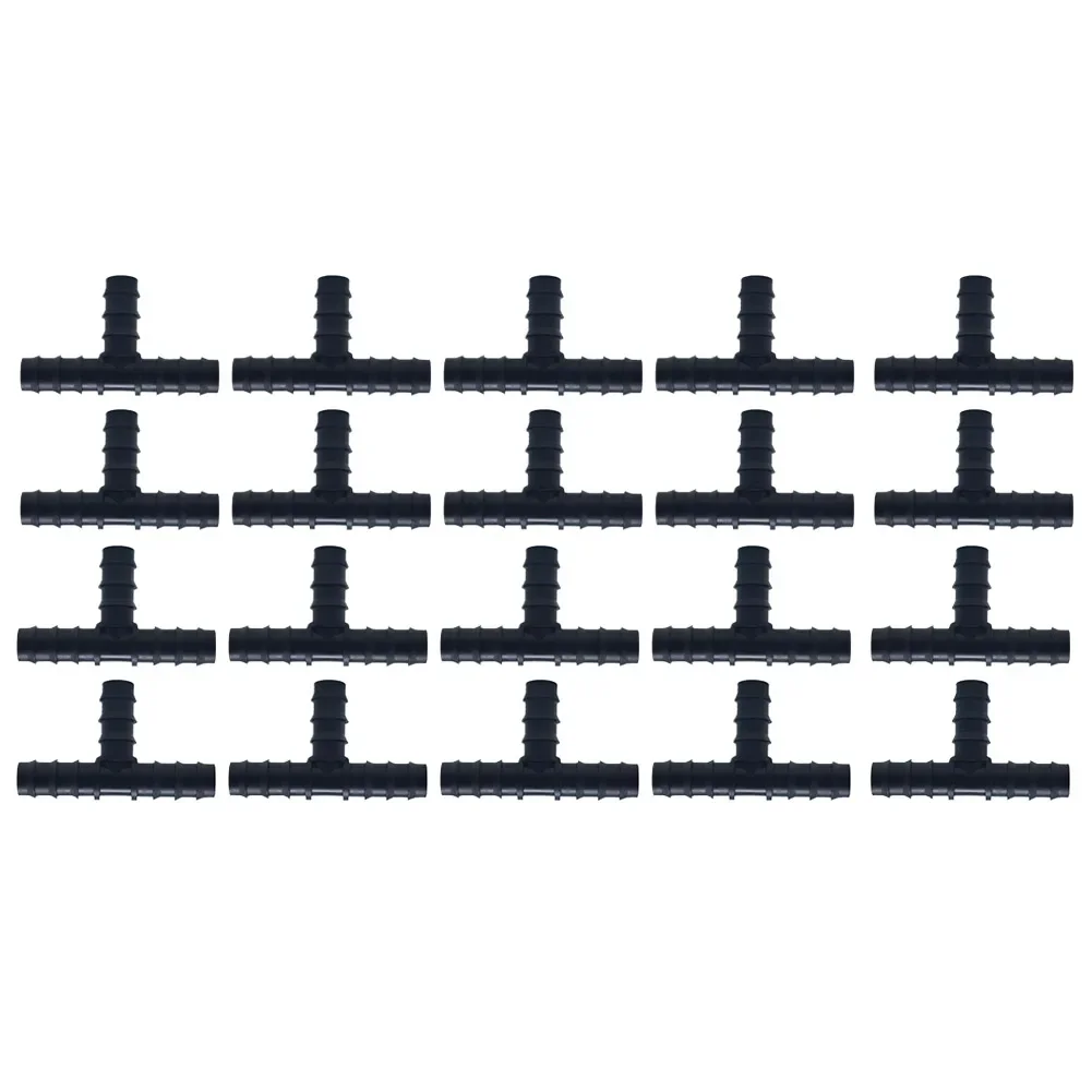 Barbed Tee Hose Connectors 20 Pcs Plastic 16mm Inner Diameter Fittings For Connecting Multiple Garden Hoses Or Water Outlets