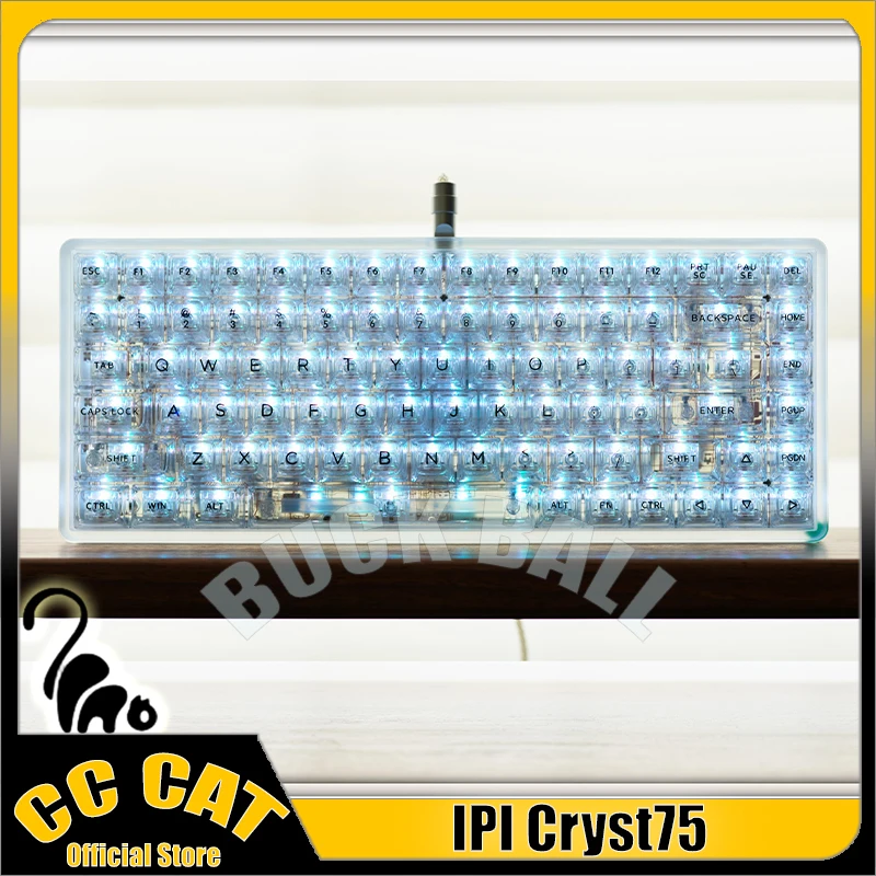 

IPI Cryst 75 Mechanical Keyboard Wire Keyboards Transparent Gaming Keybords Rgb Backlight Hot-Swap Customization Gamer Keyboards