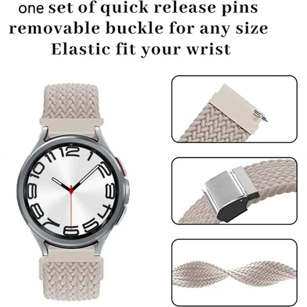 20mm 22mm Band for Samsung Galaxy Watch 7/4/6 classic/5 Pro/Gear s3 44mm 40mm Nylon braided bracelet correa HUAWEI GT 2e 3 strap