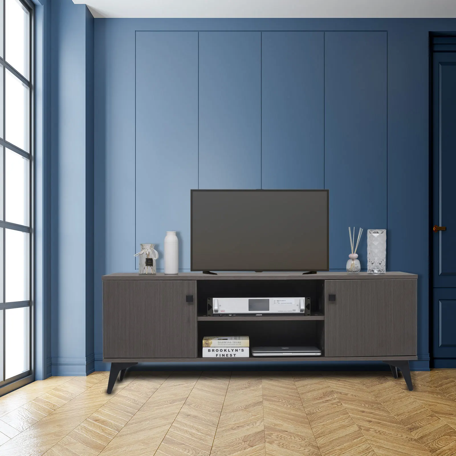 

Для up to58 inchtvtelevisionstandswith cabinetwood StorageTVConsoleTableRetro Media Amusement centerдля гостиной