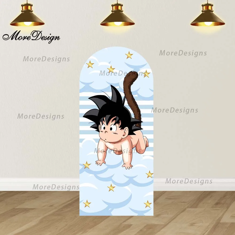 Dragon Ball arc couvre bébé Goku Photo toile de fond enfants fête d'anniversaire bébé douche double face photographie fond