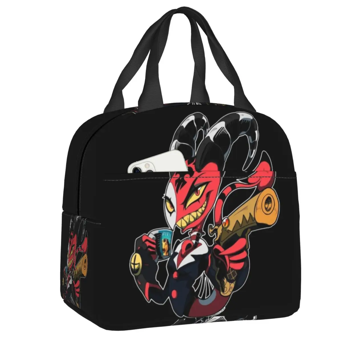 Custom Animated Anime Helluva Boss Blitzo Thermal Insulated Lunch Bags Women Resuable Lunch Tote Travel Multifunction Food Box