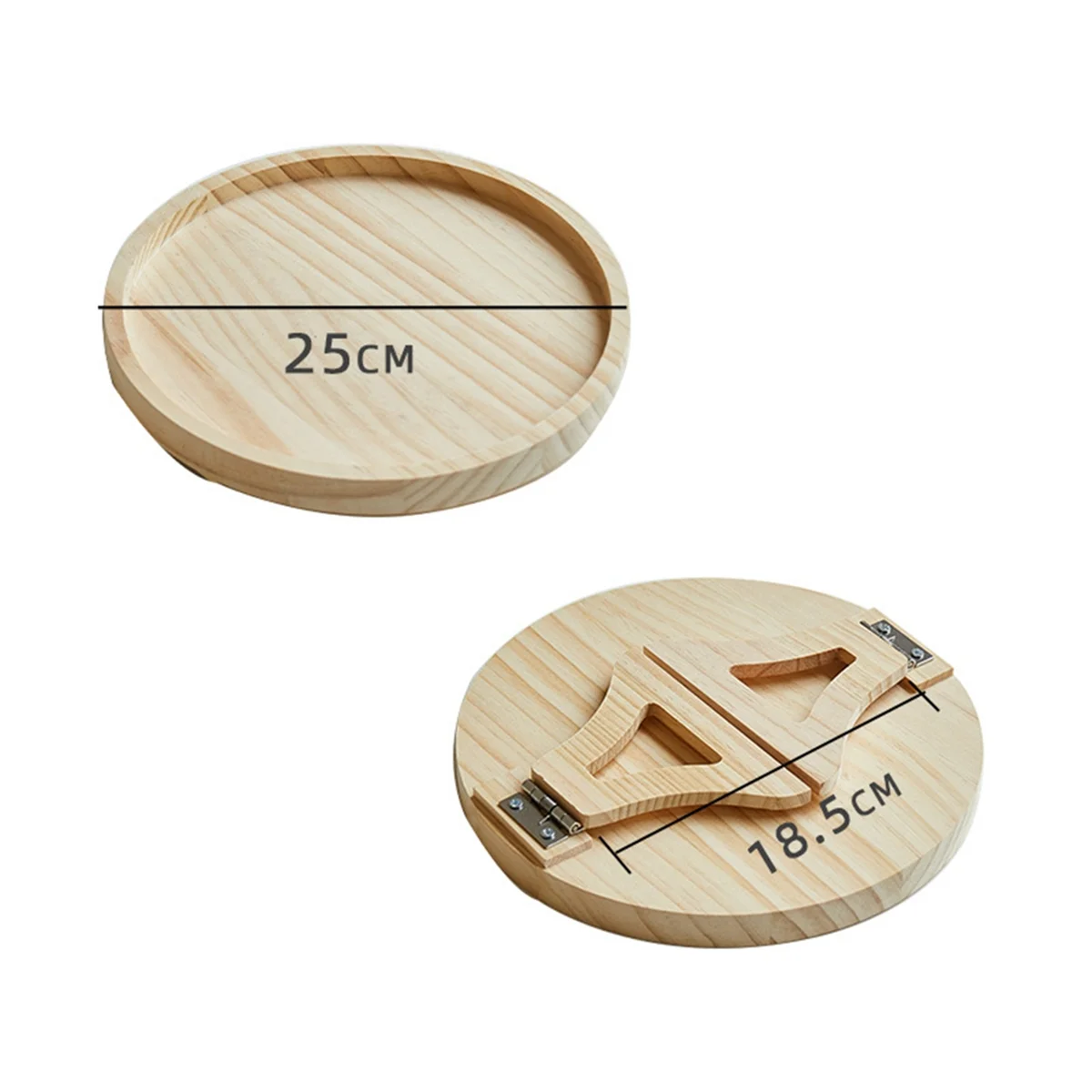 

AT53 Round Foldable Wooden Sofa Clip on Side Table for Wide Couches Arm,Armrest Table for Eating/Drinks/Snacks/Remote/Control