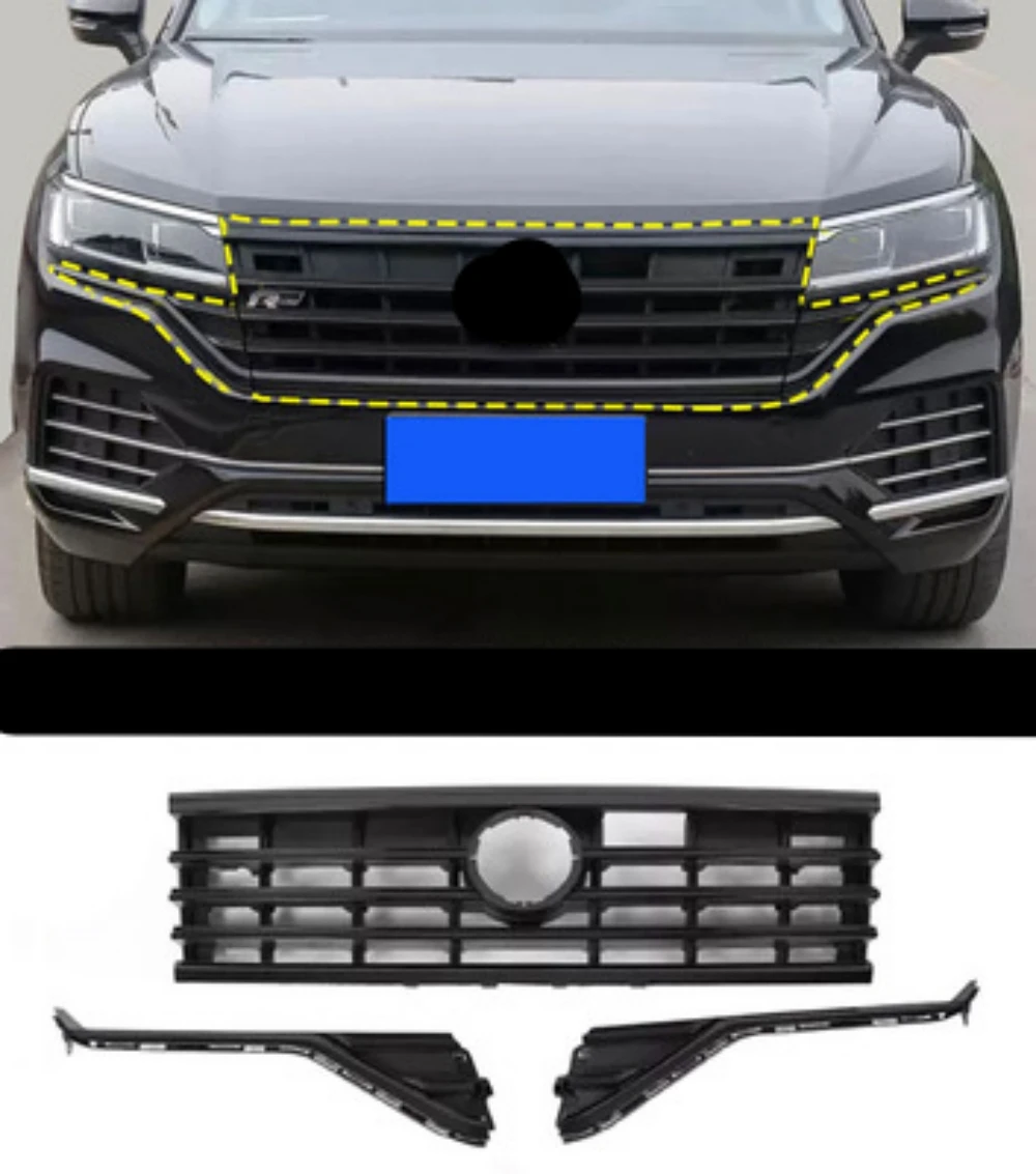 

Grille Racing Grill Assembly for Volkswagen vw Touareg 19-21 upgrade Black Warrior Car Accessories