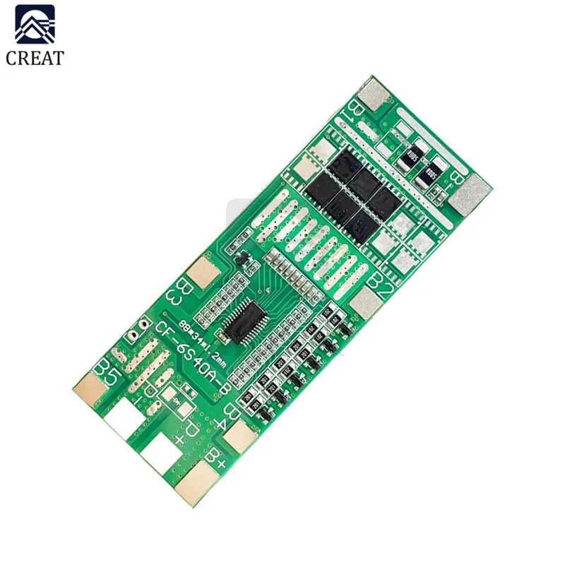 6S 24V 40A 20A 18650 Li-Ion Lithium Battery Poretect Board Solar Lighting ternary Bms Pcb With Balance For Ebike Scooter