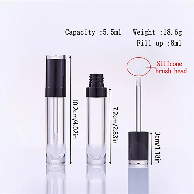 1 Stuks 8Ml Lege Lipgloss Tube Diy Plastic Elegante Vloeibare Lippenstift Containers Rond Lipgloss Lippenbalsem Fles