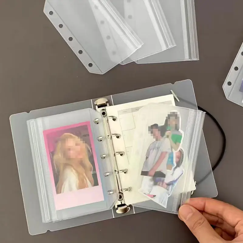 10pcs/Lot...Zipper Loose Leaf Bags Binder Pockets PVC Binder Folders Waterproof Documents Notebooks Cards Inner Storage Pouch