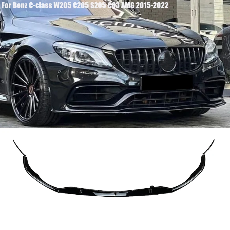 

For Mercedes Benz C Class W205 C205 S205 C63 AMG 2015 ~ 2022 Car Front Bumper Lip Diffuser Spoiler Splitters Body Kit Cover