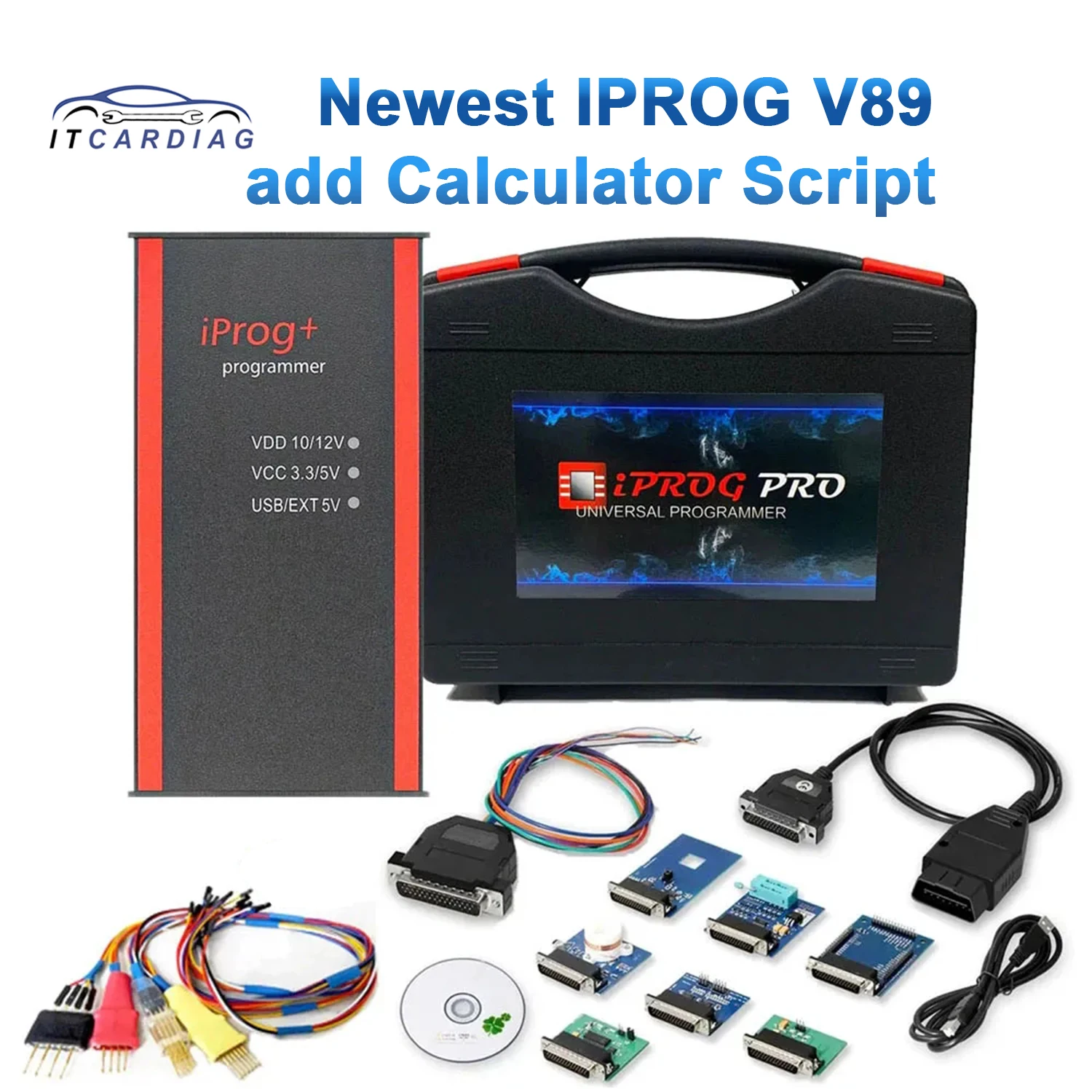 IPROG Pro V89 Full ECU Key Programmer IPROG+ Eeprom IMMO/Airbag Reset/Mileage Correction 3 in 1 Replace Carprog Digiprog3 Tango