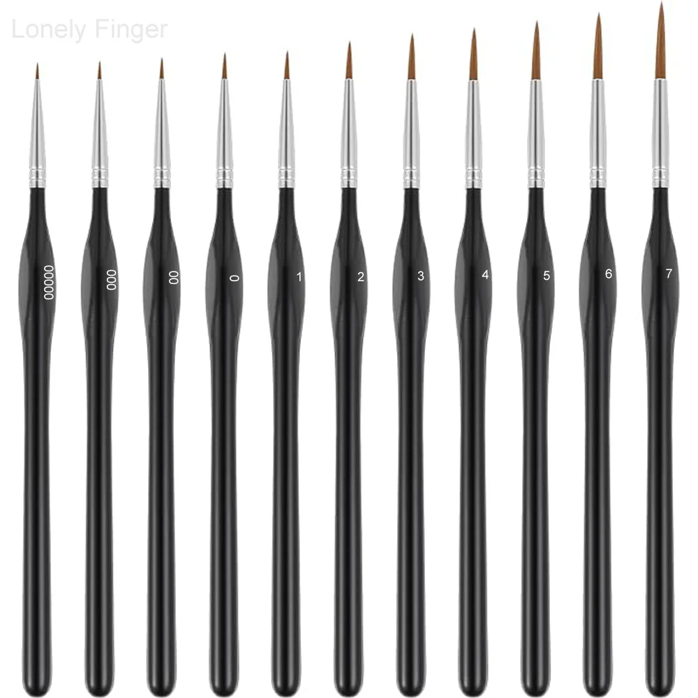 11/22Pcs Miniature Detail Paint Brush Set with Natural Wood Handle, Miniature Paint Brushes,Mini Small Painting Brushes for Art,