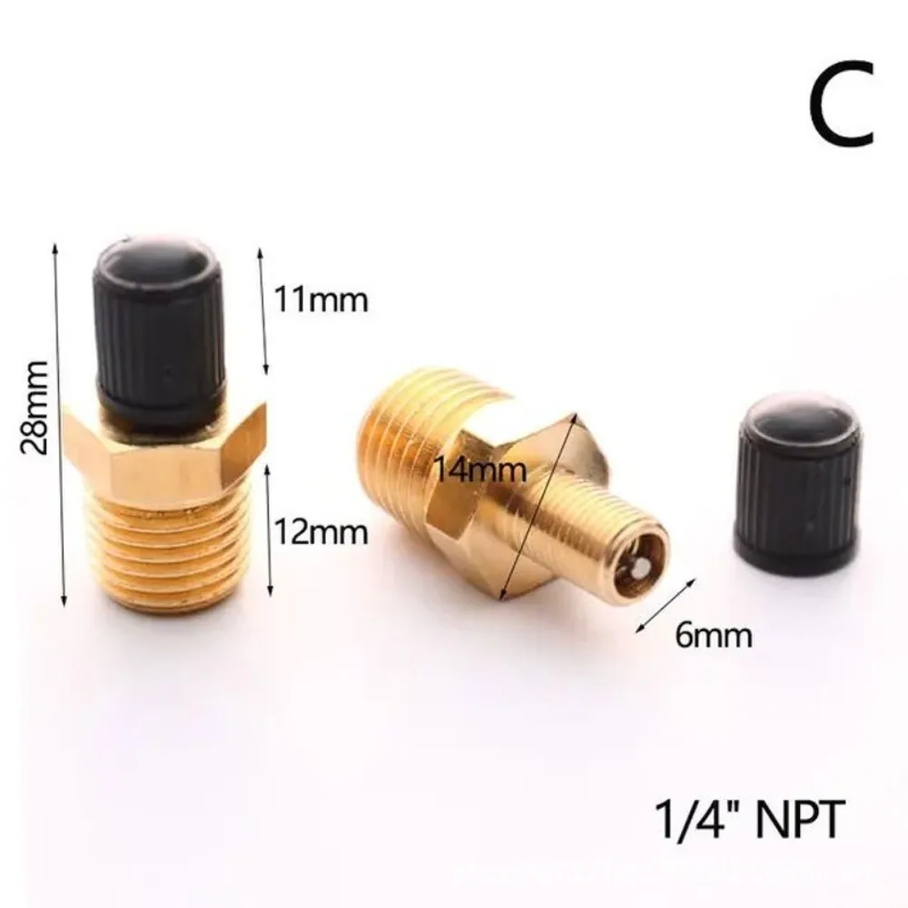 1/4 NPT 1/8 NPT M10 Air Tank Fill Valve Brass Male Threaded Connection Air Compressor Valve Protective Dust Cap Anti-Corrosion