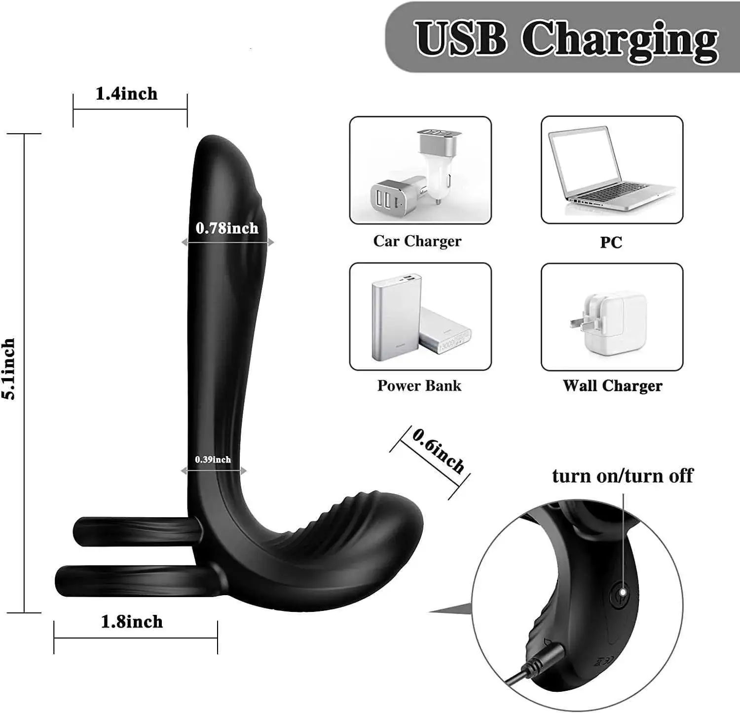 Masturbatore giocattolo del sesso coppia vibratore con doppio anello del pene 10 modalità vibrante G-spot e Clitor Simulator 3 in 1 ricaricabile Wat