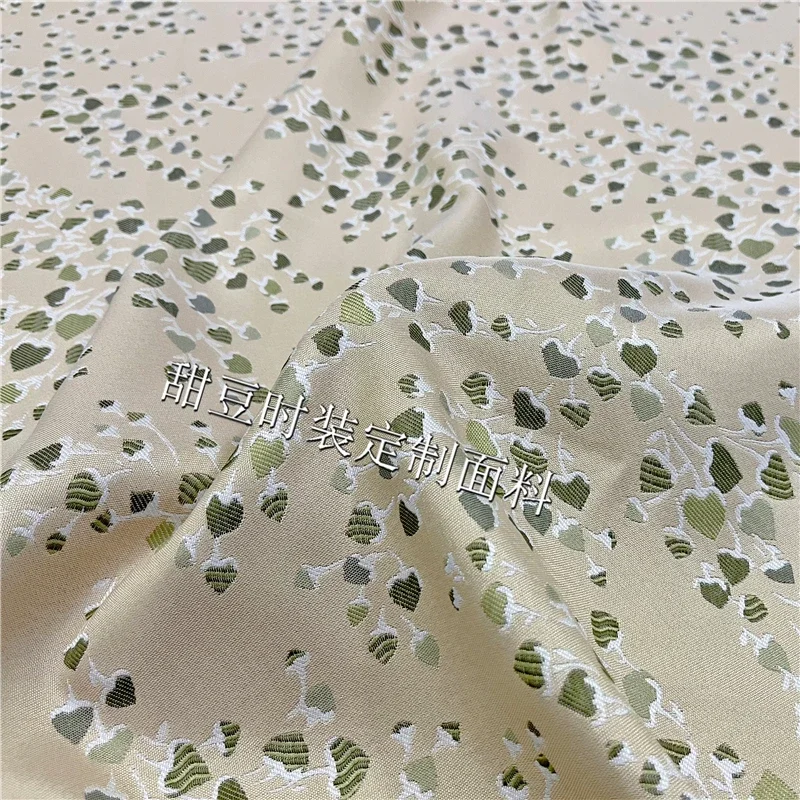 Love Jacquard Yarn-dyed Brocade Fabric European American Fashion for Sewing Design Dress Trench Coat Wholesale Material Cloth